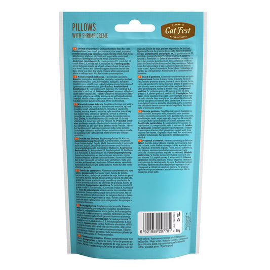 Catfest Pillows with shrimp cream