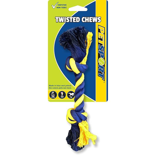 PetSport Twisted Chews Mini Two Knot Rope 8 Inches