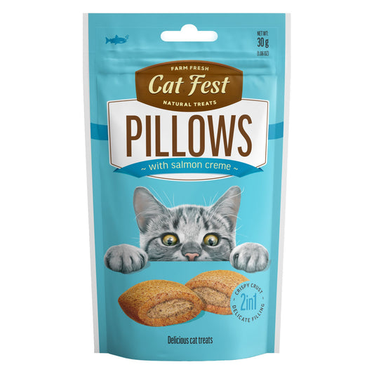 Catfest Pillows with salmon cream