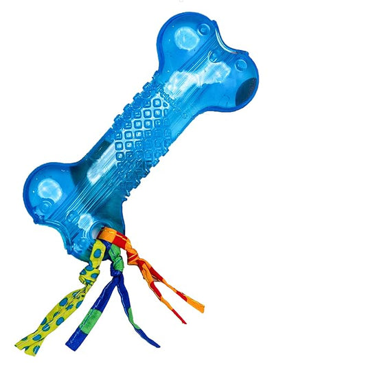 Outward Hound Orka Bone Treat Dispensing Dog Chew Toy, Non-Toxic, Durable Chew Toys for Dogs 2 Easy-to-Fill Treat Spots That You can Fill with Your Pups' Favourite Kibble - Royal Blue, 13cm