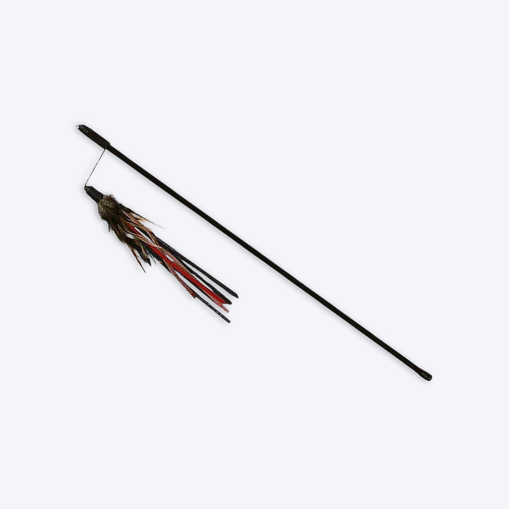 TRIXIE Playing Rod with Leather Straps Toy for Cats, Interactive Cat Toy, Cat Teaser Playing Stick, Teasing Wand Toy for Cats & Kittens