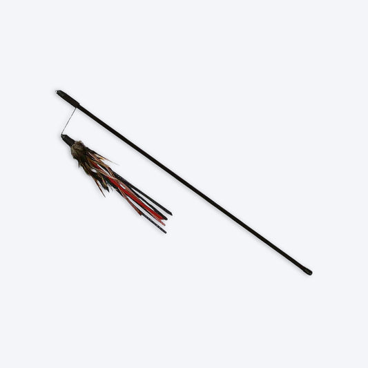 TRIXIE Playing Rod with Leather Straps Toy for Cats, Interactive Cat Toy, Cat Teaser Playing Stick, Teasing Wand Toy for Cats & Kittens