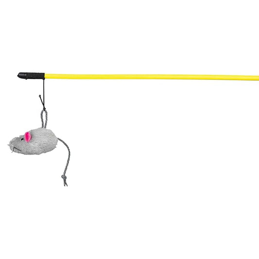 TRIXIE Playing Rod Toy with Plush Mouse, Catnip Infused Interactive Teaser Wand, Perfect for Exercise & Training, Fun for Kittens & Adult Cats, 50 cm  - Assorted