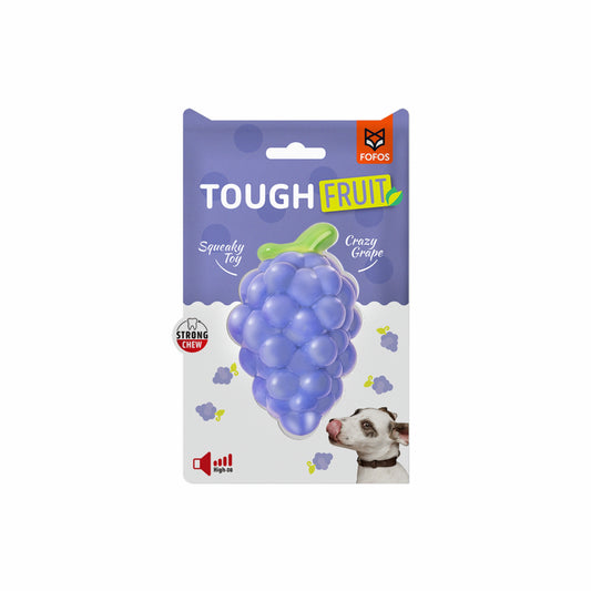 BarkButler x FOFOS Tough-Fruit Squeaky Grape Dog Chew Toy - Yellow, Squeaker Inside, Strong TPR Body, Bumpy Texture for Teeth & Gums, Dog Toys for Large Dogs to Medium Breeds (10-30kg)
