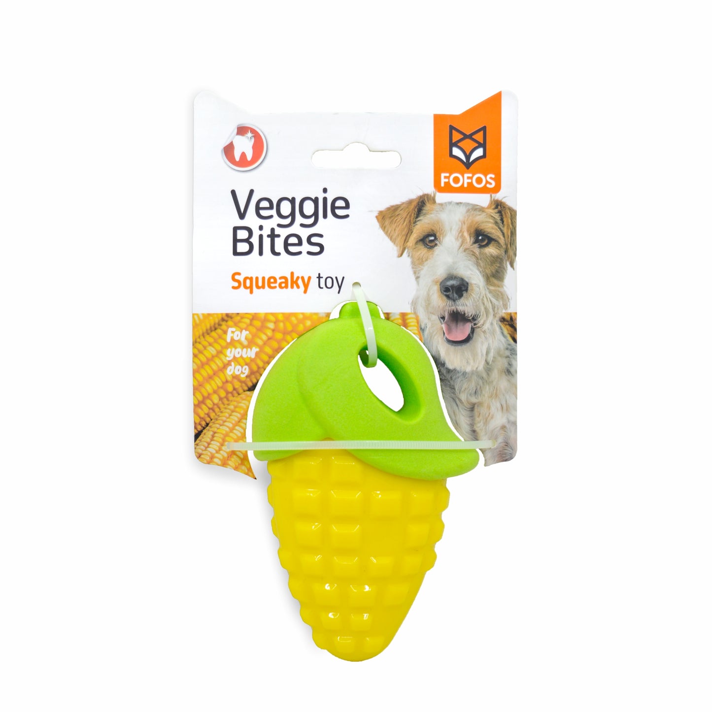 BarkButler x Fofos Vegi-Bites Corn Loud Squeaky Dog Toy, Yellow(S)|X-Small-Small Dogs(0-10kgs)|Good for Teeth&Gums|Floats on Water|Soft Foam&Durable TPR Mix|for All Dog Breeds