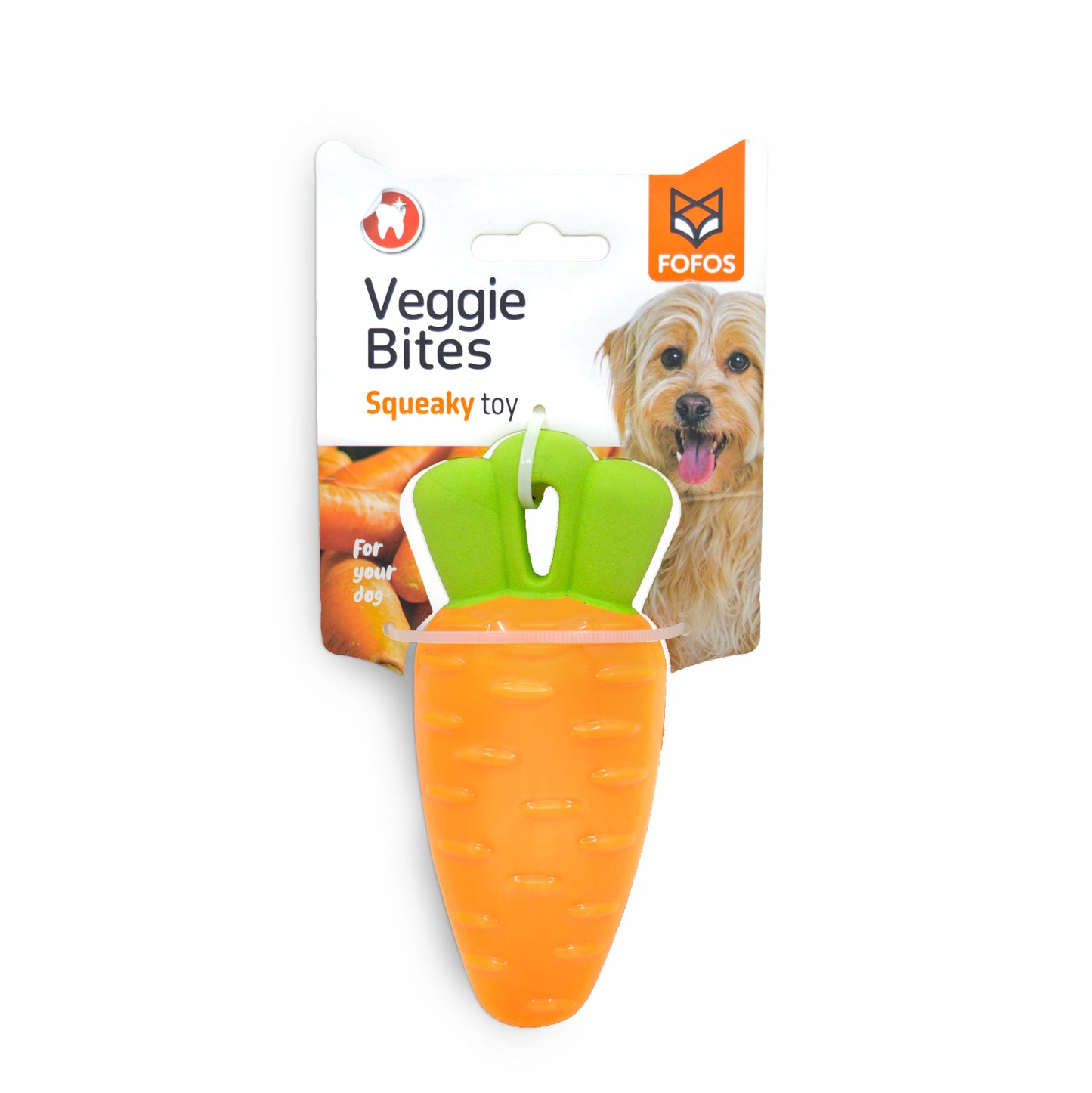 BarkButler x Fofos Vegi-Bites Carrot Loud Squeaky Dog Toy, Orange(S)|X-Small-Small Dogs (0-10kgs)|Good for Teeth&Gums|Floats on Water|Soft Foam& Durable TPR Mix|for All Dog Breeds